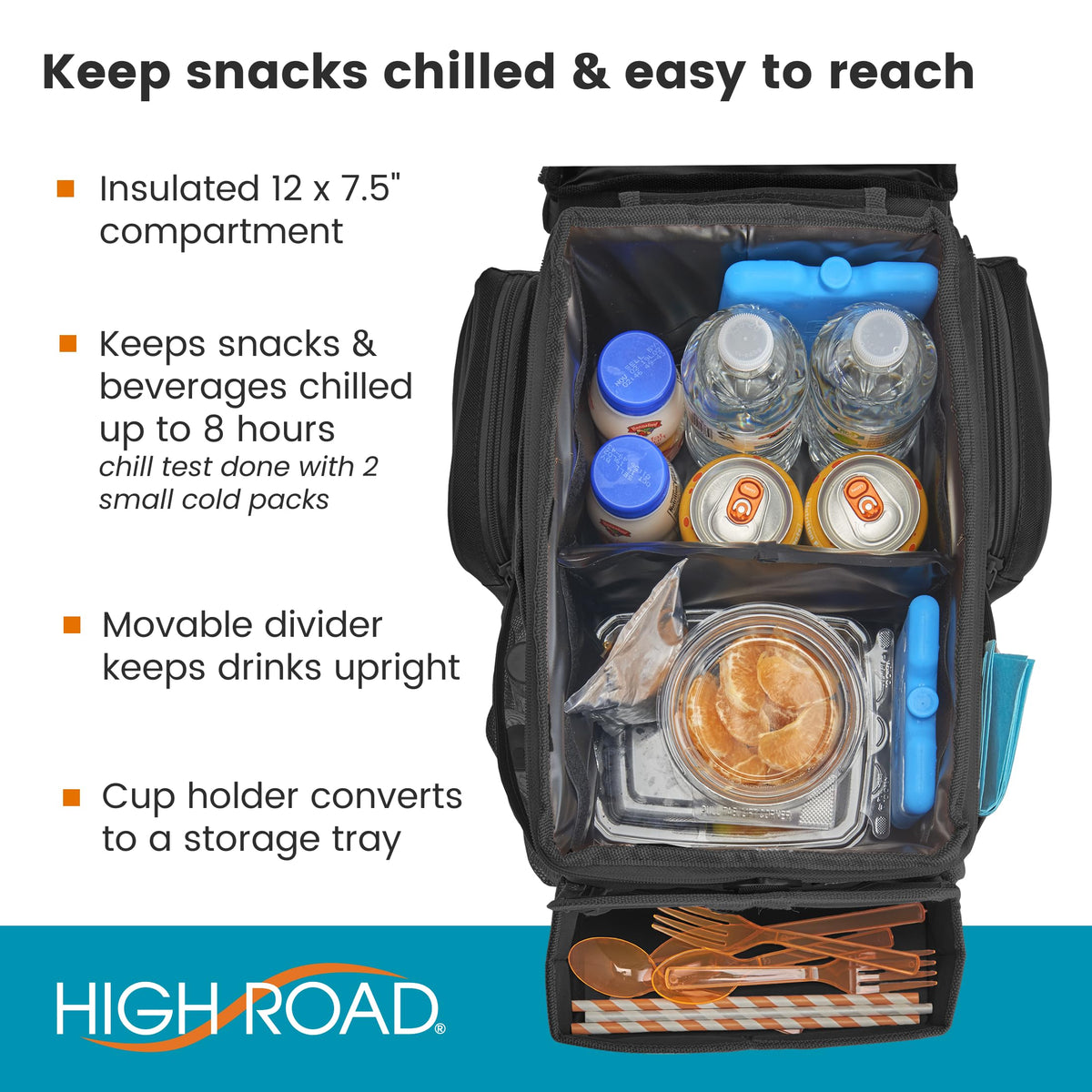 High Road CarHop side pocket detail storing wipes and small items