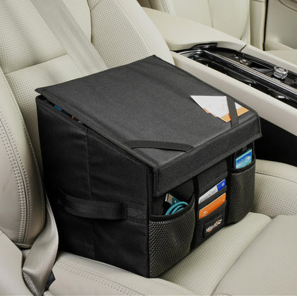 High Road front seat organizer showing overall storage and easy access benefit