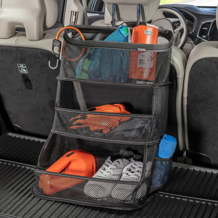High Road front view of hanging organizer showing three bins and easy access