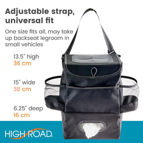 High Road installed behind front seat illustrating accessibility for driver and back seat