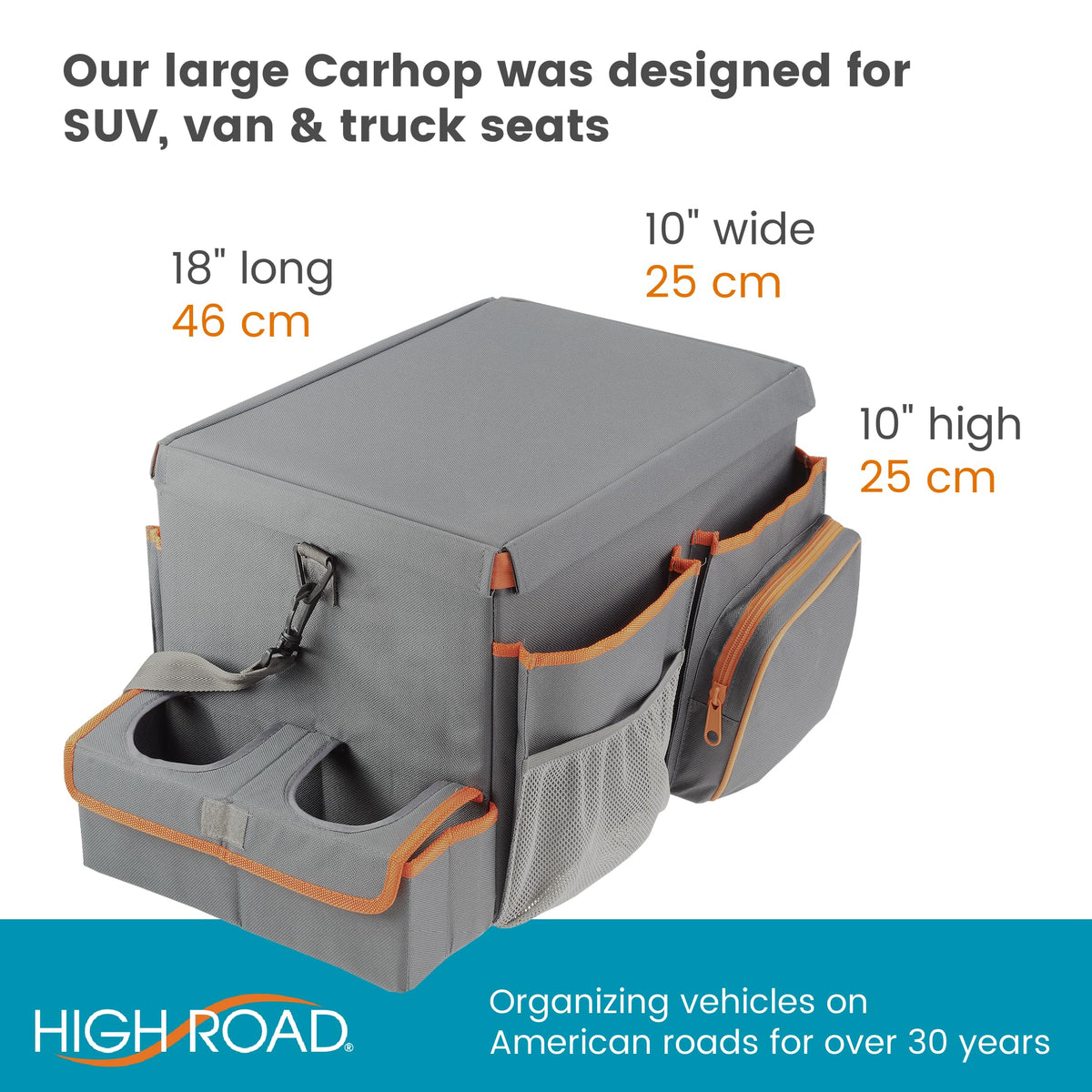 high road in car installed seatbelt secured minimizing movement and spill risk