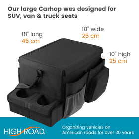 High Road in-car installed on passenger seat providing a stable workstation