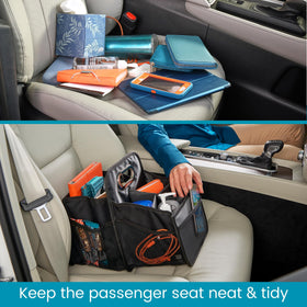 High Road in a roadtrip scene keeping snacks and devices organized benefit