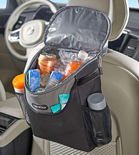 High Road interior open with bottles and cans for cooling convenience