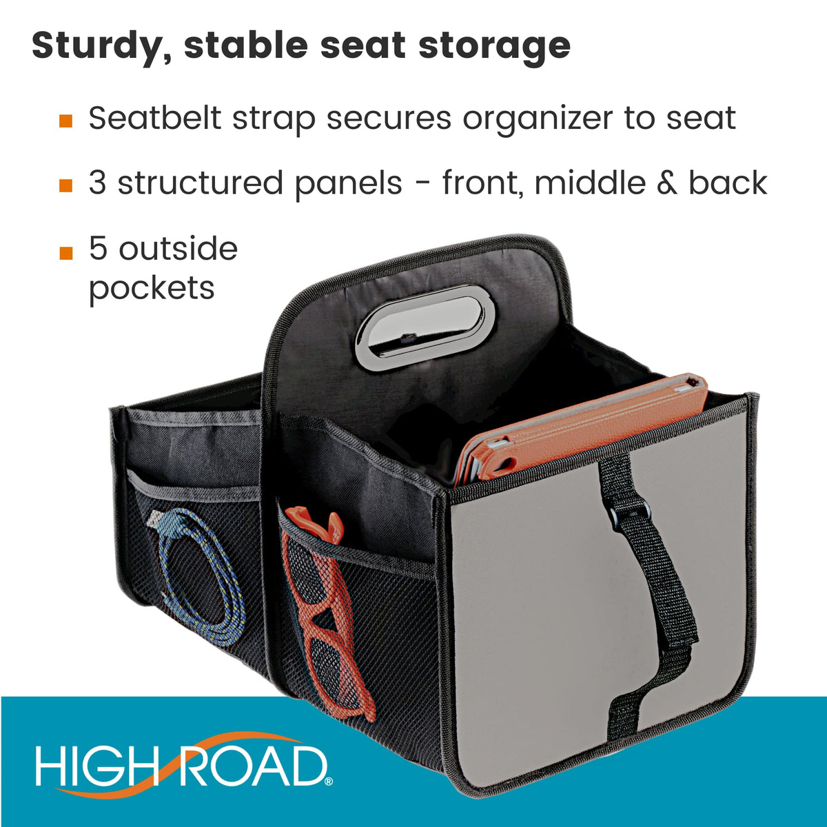 High Road beside water bottle showing compact size and capacity benefit
