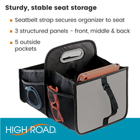 High Road beside water bottle showing compact size and capacity benefit