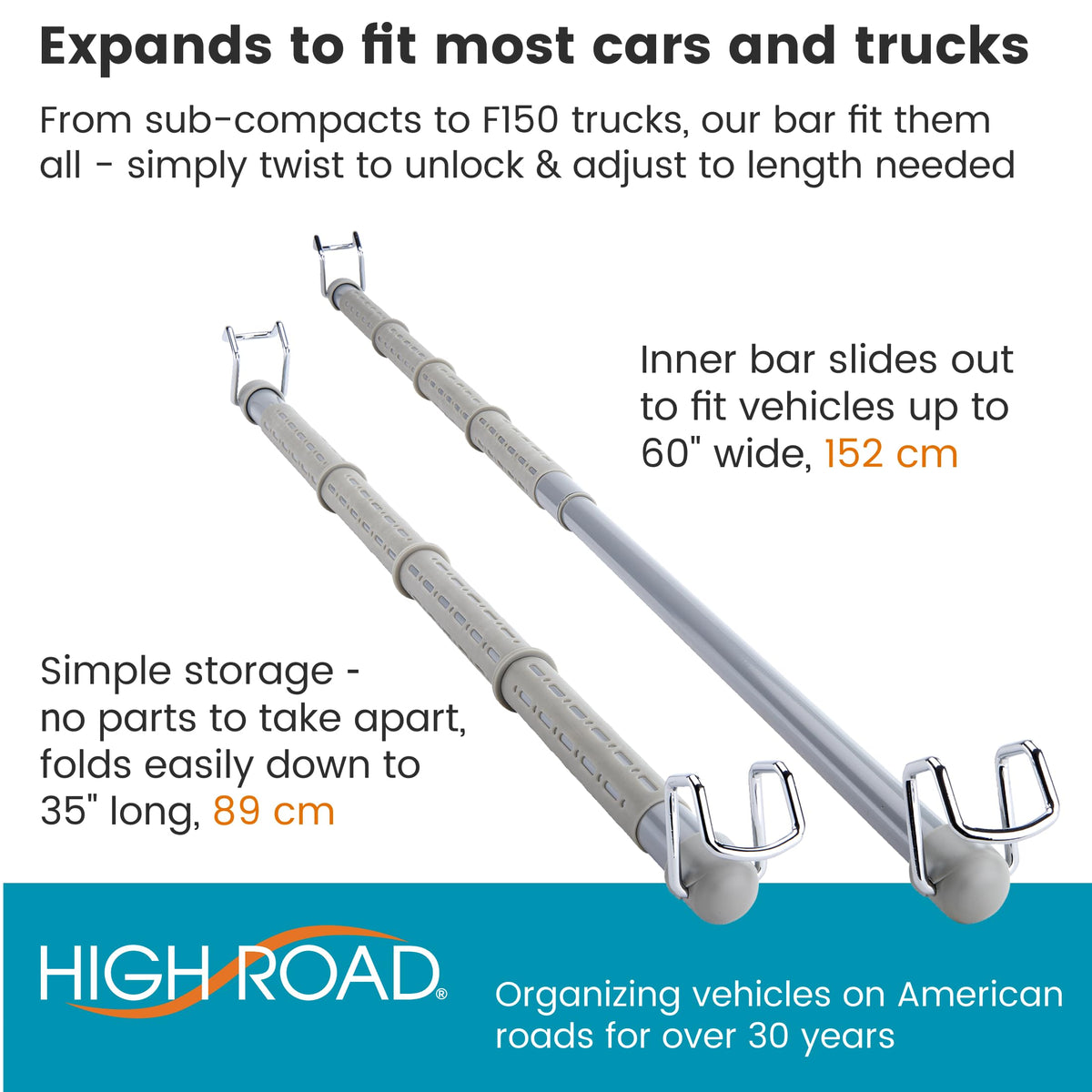 High Road telescoping lock detail showing twist-lock security and durability