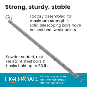 High Road powder-coated steel finish close-up resisting rust and abrasion