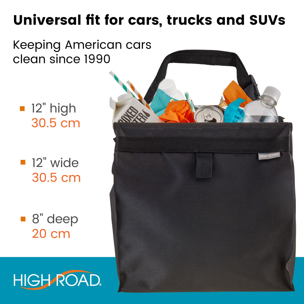 High Road label and 500D oxford polyester texture showing durable construction and longevity