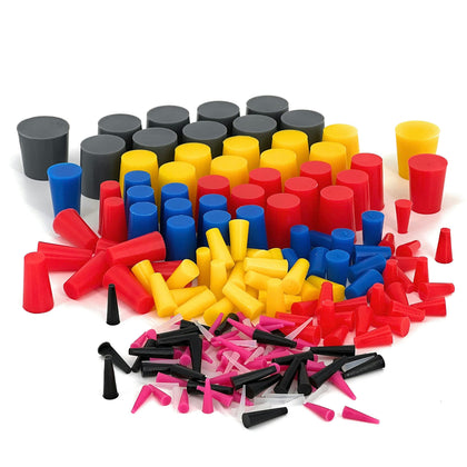 High Temp Masking Supply kit front layout showing all plug sizes and benefit of ready assortment