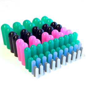 High Temp Masking Supply size comparison with ruler showing plug and cap range for correct selection