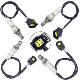 higherbro front view of four oxygen sensors showing complete kit and connectors benefit reliability
