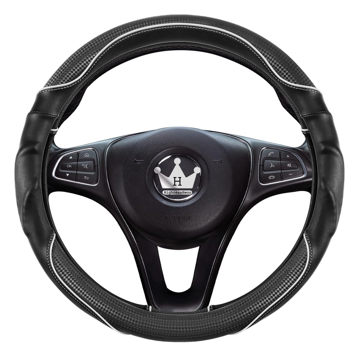 HighnessHwoo faux carbon leather texture close-up conveys sporty look and durable finish