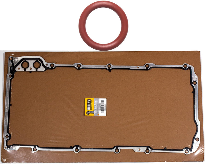 HIHIAV oil pan gasket front packaging showing kit and fitment details for easy identification