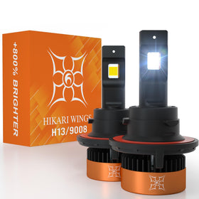 HIKARI WINGS front packaging view showing bulbs and quick-install benefit