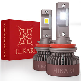 HIKARI WINGS front view of H11 foglight bulbs showing plug-in ease and brightness