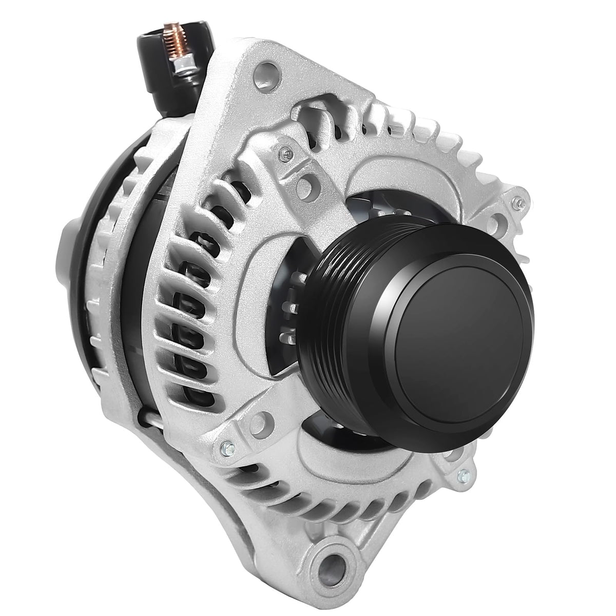 Hikevent alternator front view showing mounting points and clean finish for easy fit