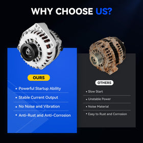 Hikevent alternator label and part numbers visible to match OEM cross-reference quickly