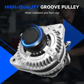 Hikevent alternator pulley closeup highlighting smooth bearing operation
