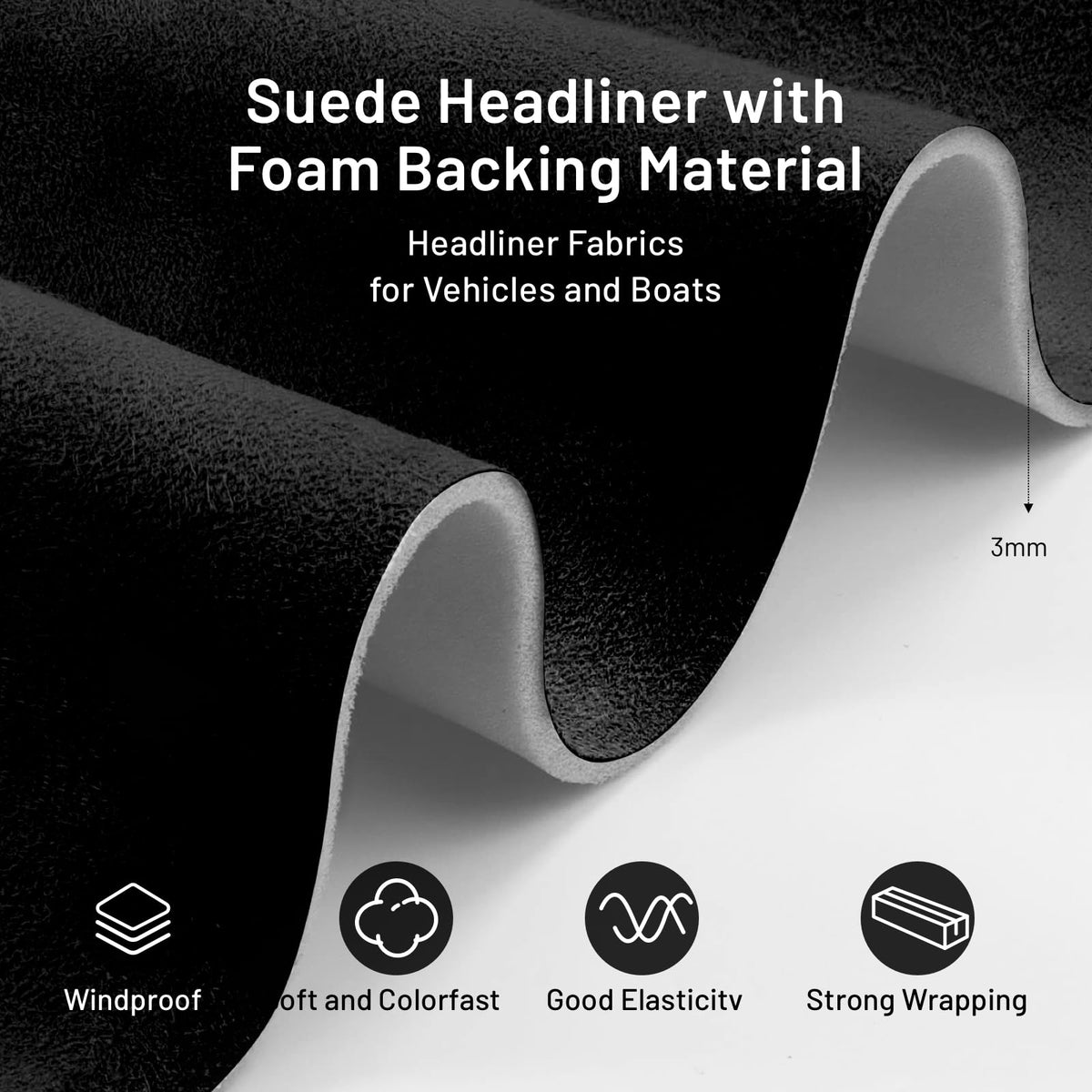 Hiksuky foam backing detail showing 1/9 inch support and noise reduction