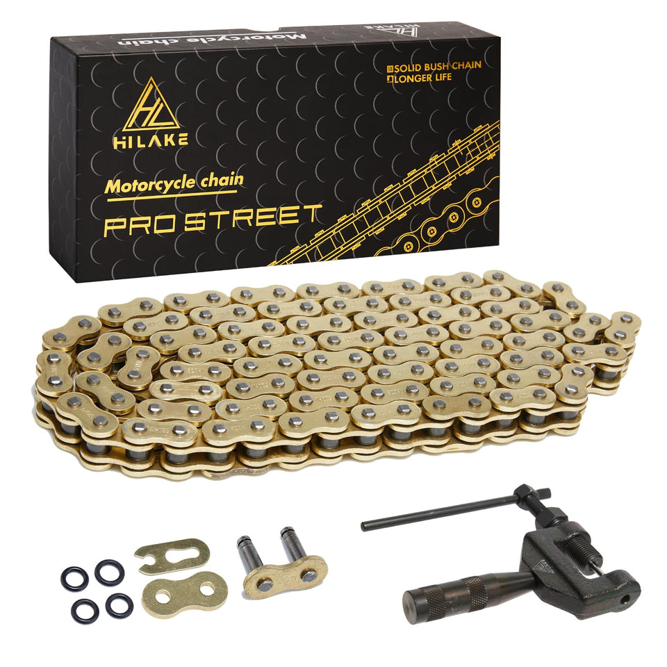 HILAKE front packaging showing full 520 chain kit and clear contents benefit