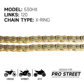 HILAKE gold 530hx X-ring close-up showing seal detail for reduced wear