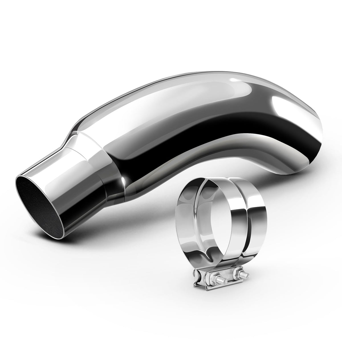 HILMITILE front view chrome exhaust tip showing polished finish and visual impact
