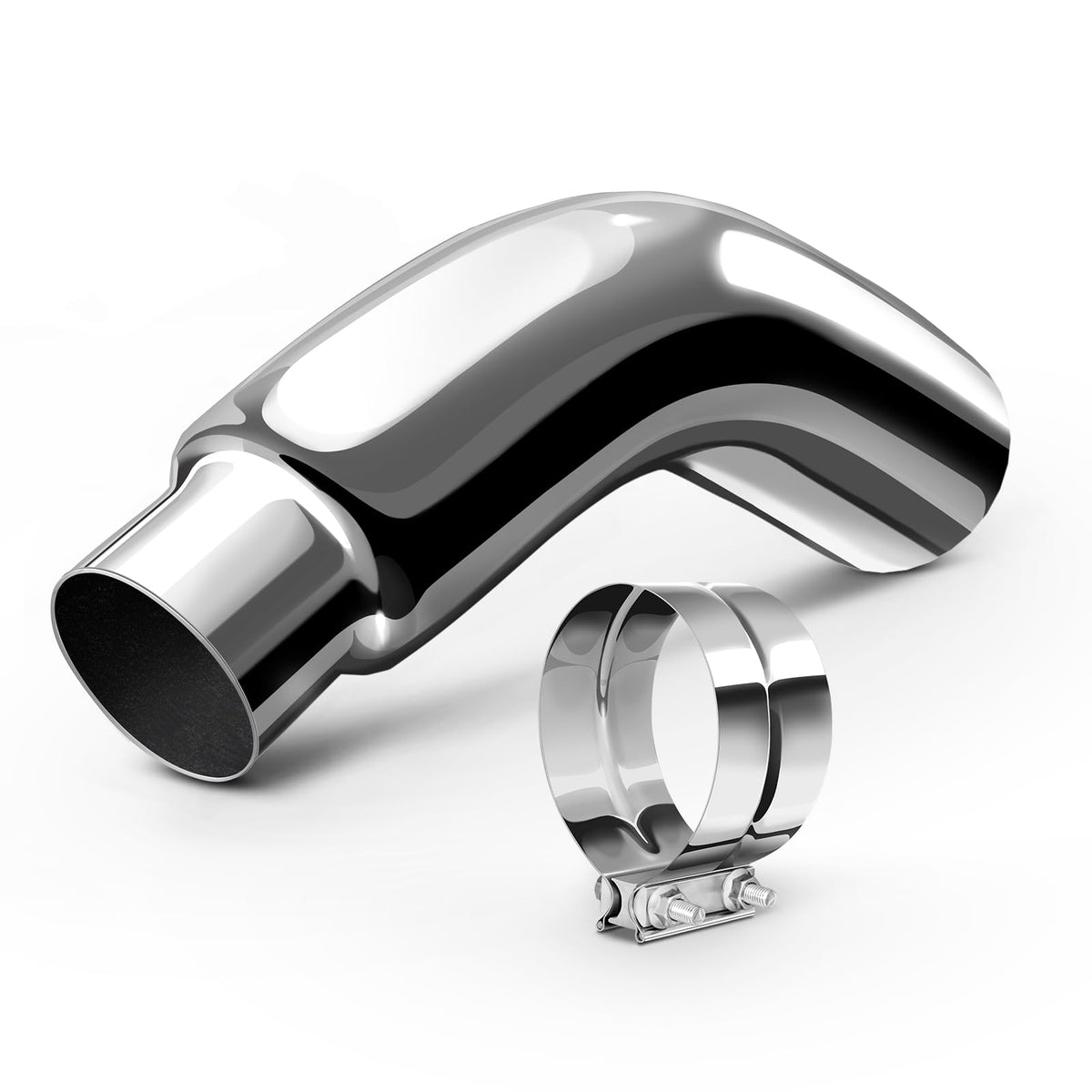 HILMITILE front view chrome exhaust tip showing clean polished finish and bold outlet
