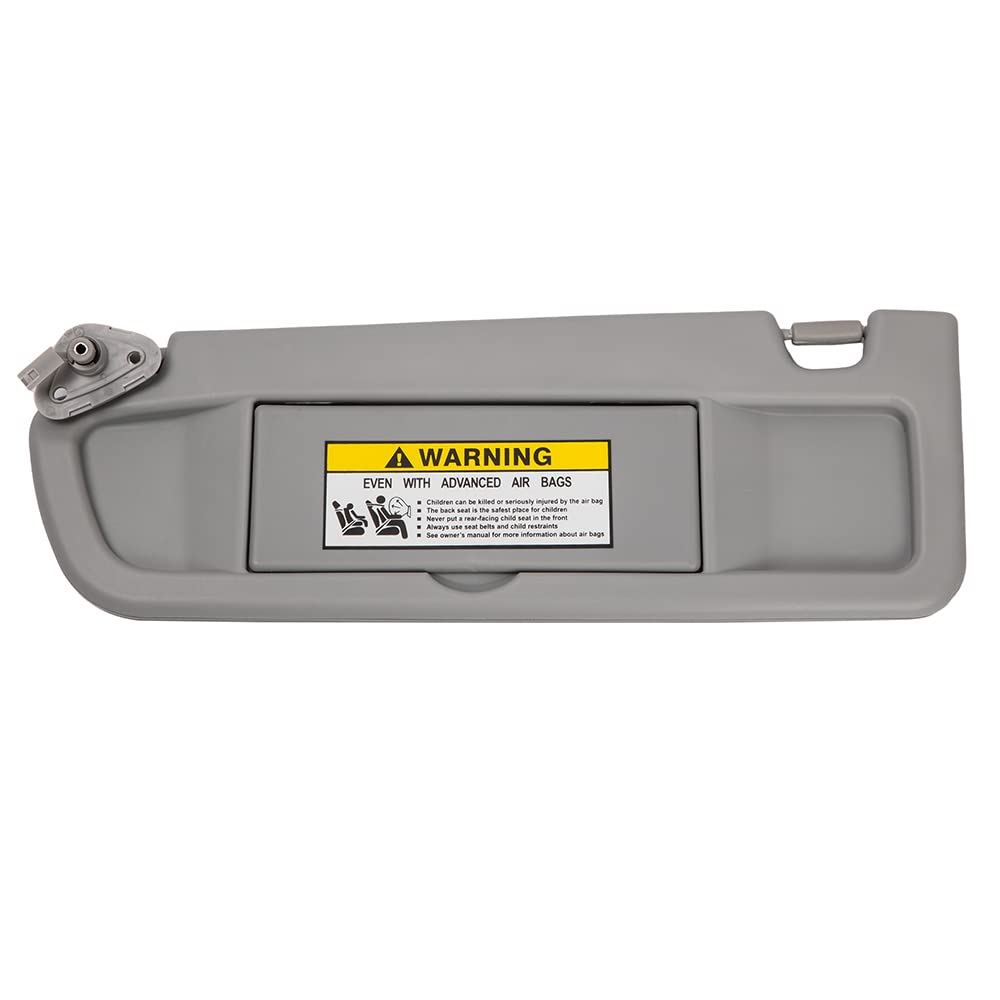 HIMIKI driver-side visor front view showing OEM fit and light gray finish