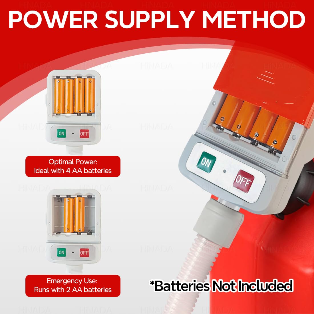 HiNADA close-up of auto-stop sensor ensuring overflow prevention benefit