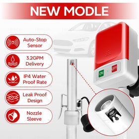 HiNADA 51-inch hose extended demonstrating reach into deep tanks benefit
