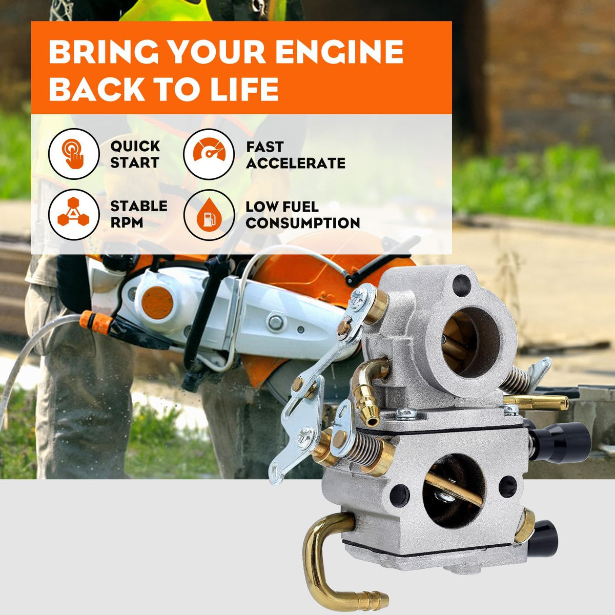 HIPA carburetor close-up of body and ports improving fuel flow consistency
