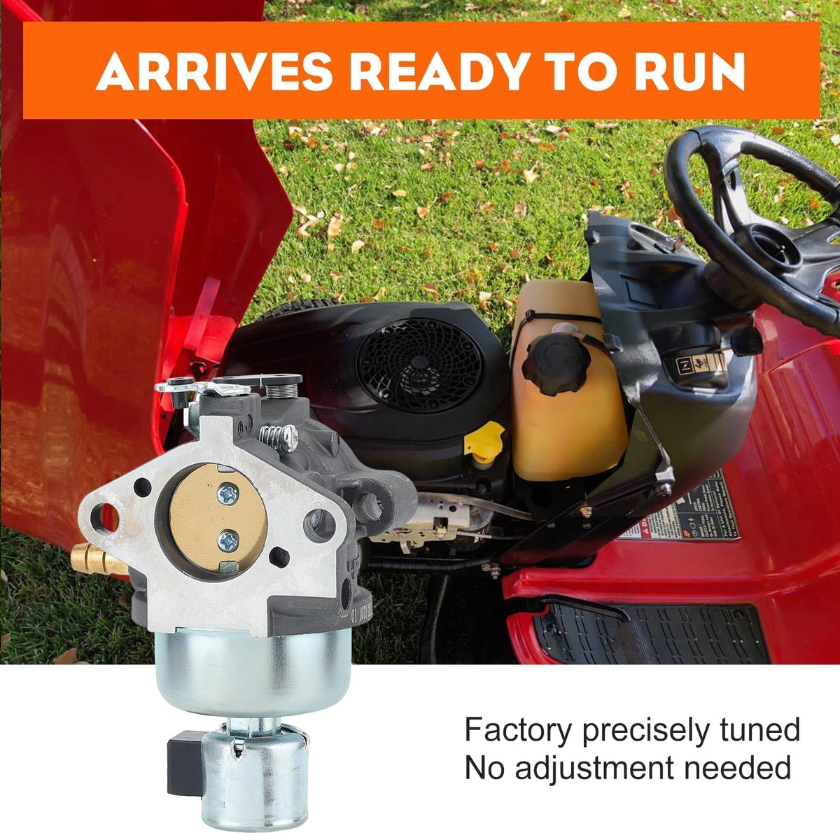 Hipa carburetor mounted on engine demonstrating direct replacement fitment