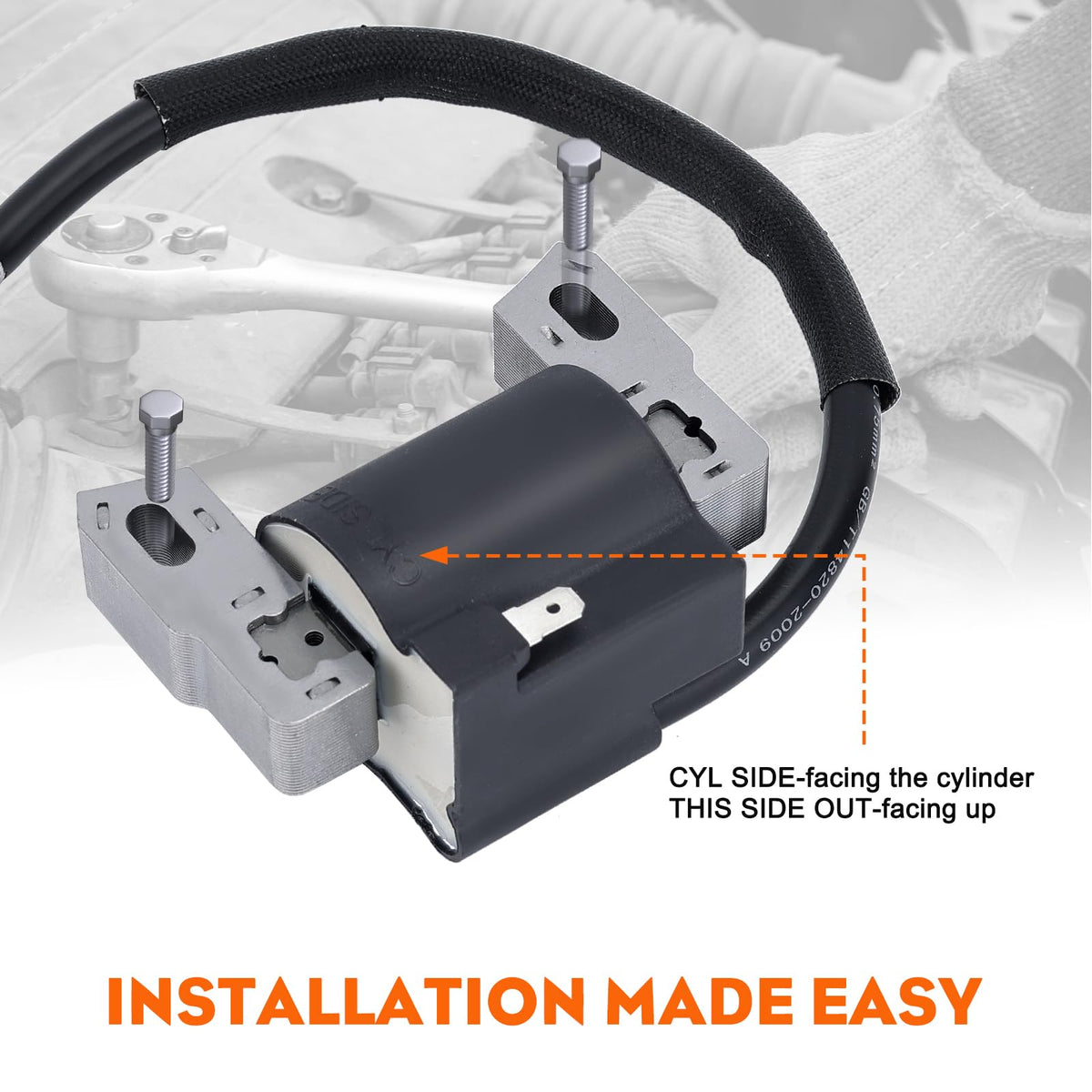 HIPA ignition coil packaging and single-piece contents for ready installation