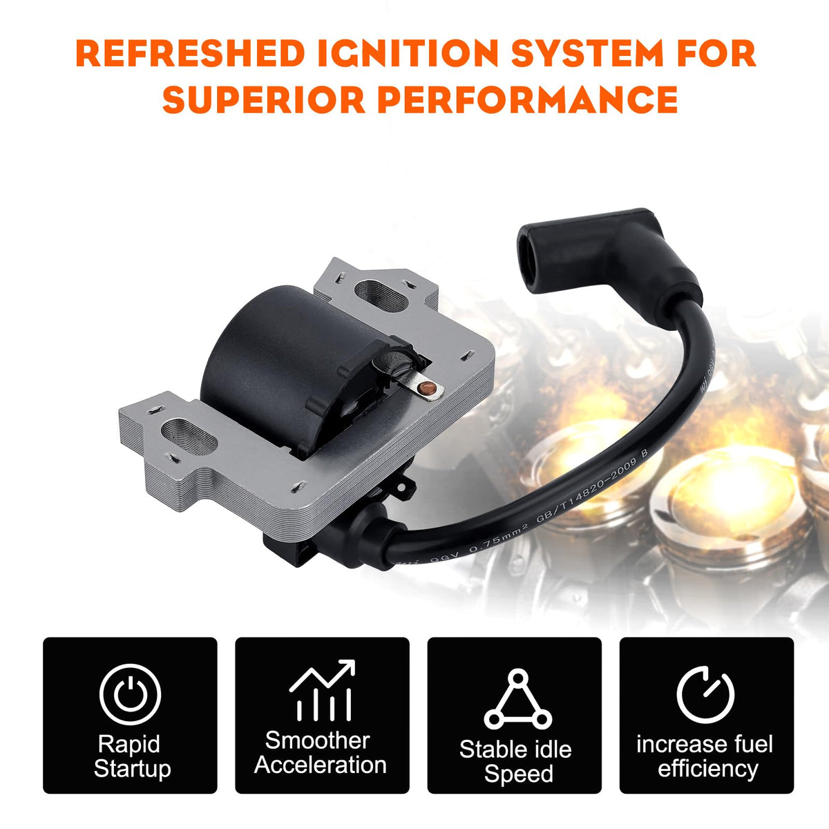Hipa ignition coil spark plug boot closeup showing insulated boot for reliable spark