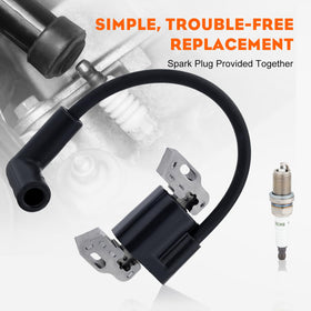 Hipa spark plug and coil assembly arranged for immediate installation convenience