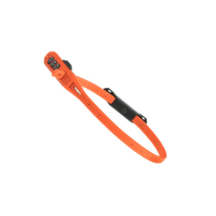 Hiplok Z LOK COMBO front view showing orange sleeve and compact lock benefit