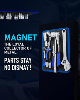 HIPULX mat on a garage workbench providing organized tool access