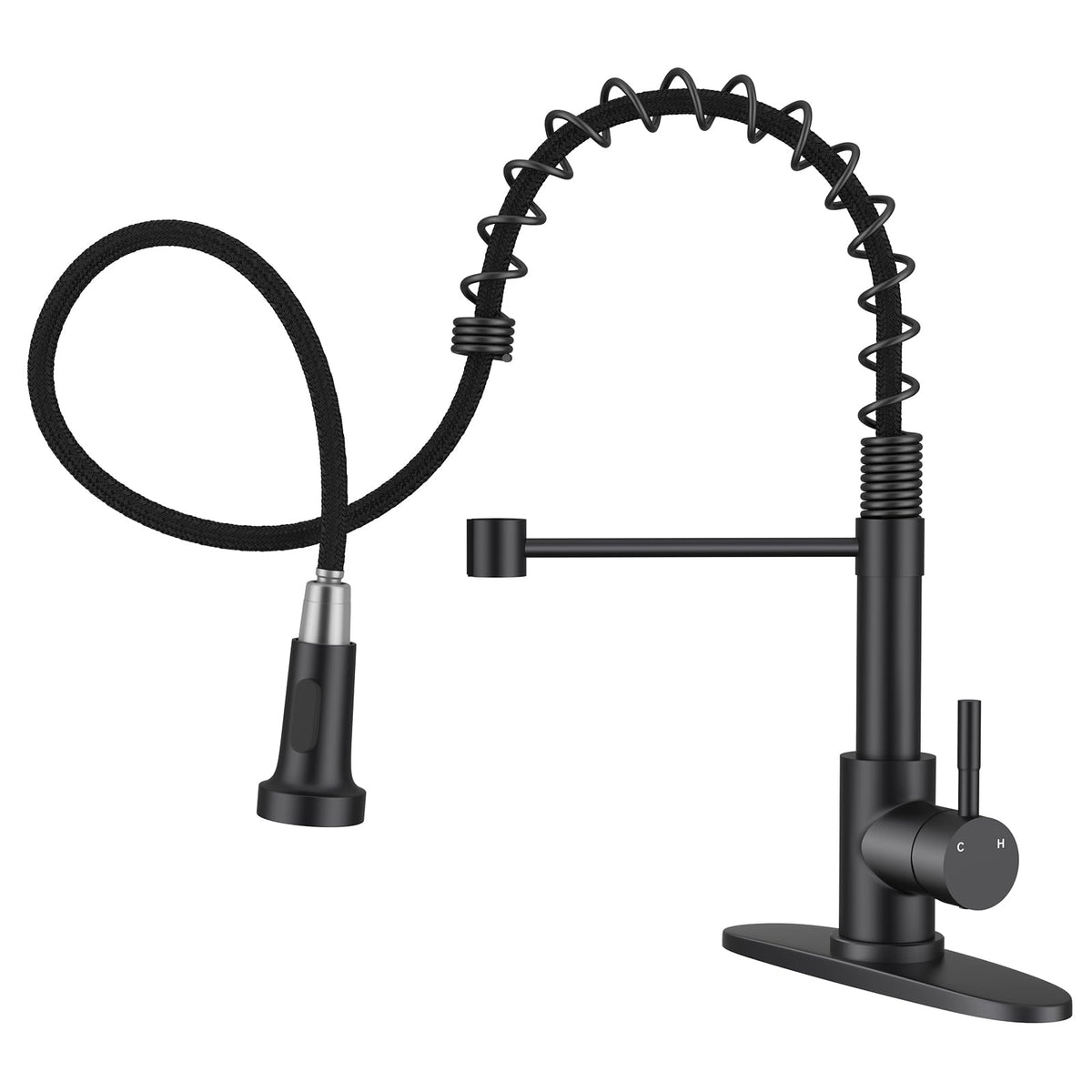 Hiqufet front view showing high-arc faucet for easy pot filling