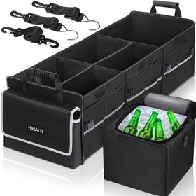 HIRALIY front view showing organizer and sturdy construction for secure storage