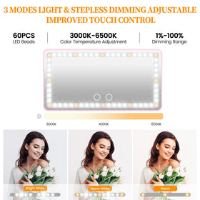 Hirger close-up of LED lights, bright bicolor illumination benefit