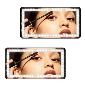 Hirger front view vanity mirror showing balanced lighting and clear reflection benefit