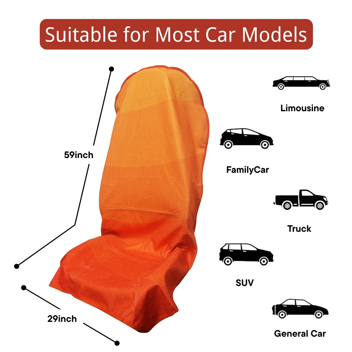 Hirritale cover with a water bottle for size and scale comparison showing full-seat coverage