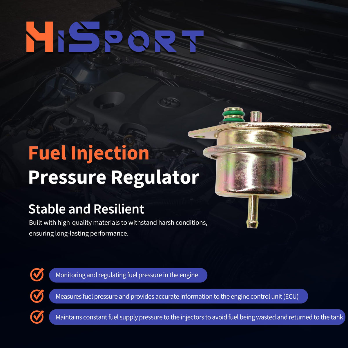 HiSport 2.7BAR stamp and specification detail ensuring accurate pressure control