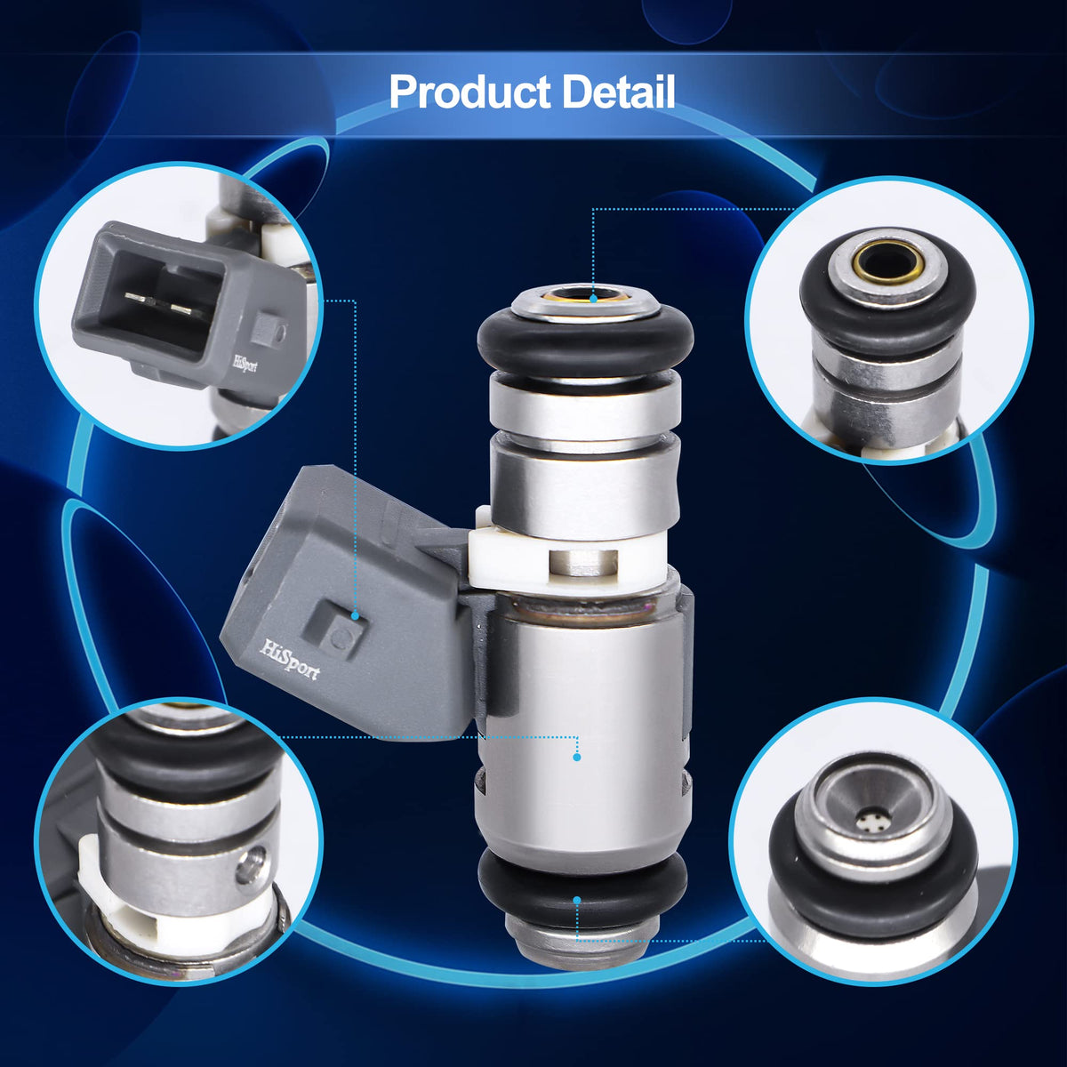 HiSport IWP162 nozzle close-up highlighting four-hole spray pattern for finer atomization