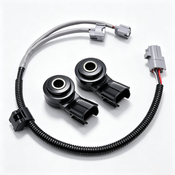 HiSport knock sensor front view showing OEM-style housing and secure fit benefits