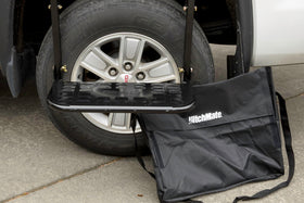 HitchMate TireStep adjustment detail showing three height settings