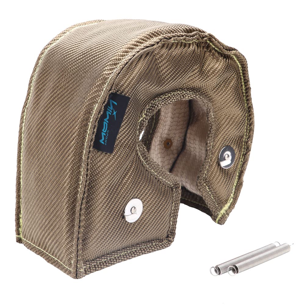 HIWOWSPORT front view of FireShield T4 blanket showing fit and shape protecting turbo