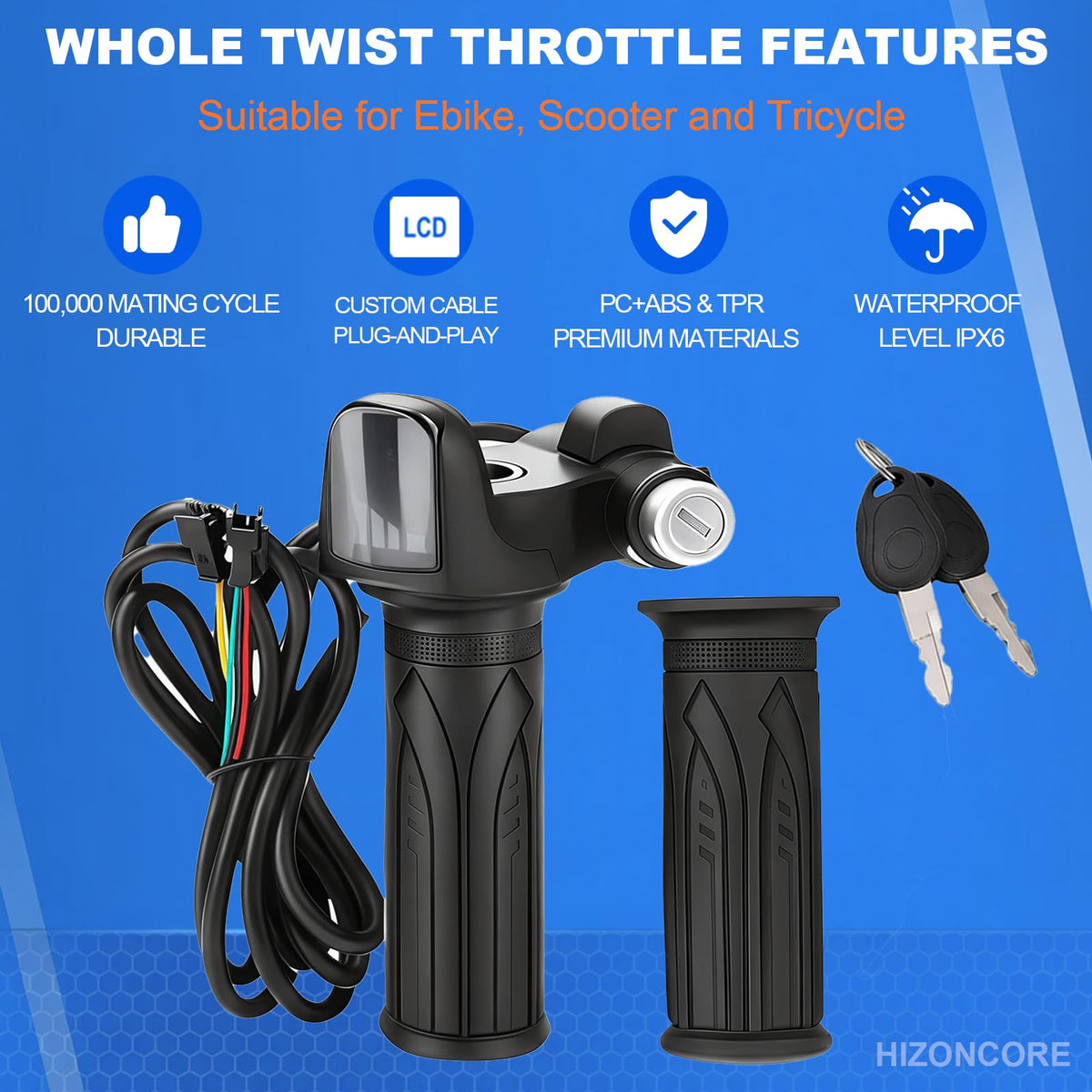 Hizoncore keyed lock detail offering simple security and power cutoff benefit
