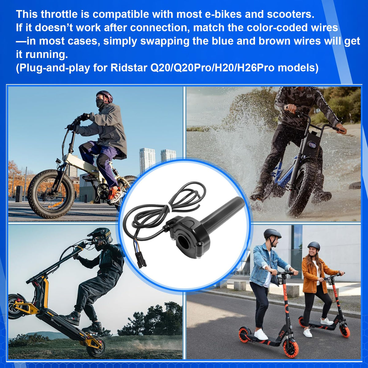 Hizoncore Ridstar Q20 long 1.5m cable and connector showing flexible routing and plug-and-play fit